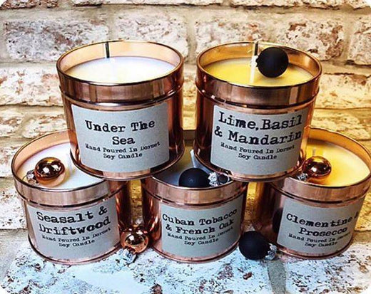 The Rhubarb Candle Company Candle Tin Packaging
