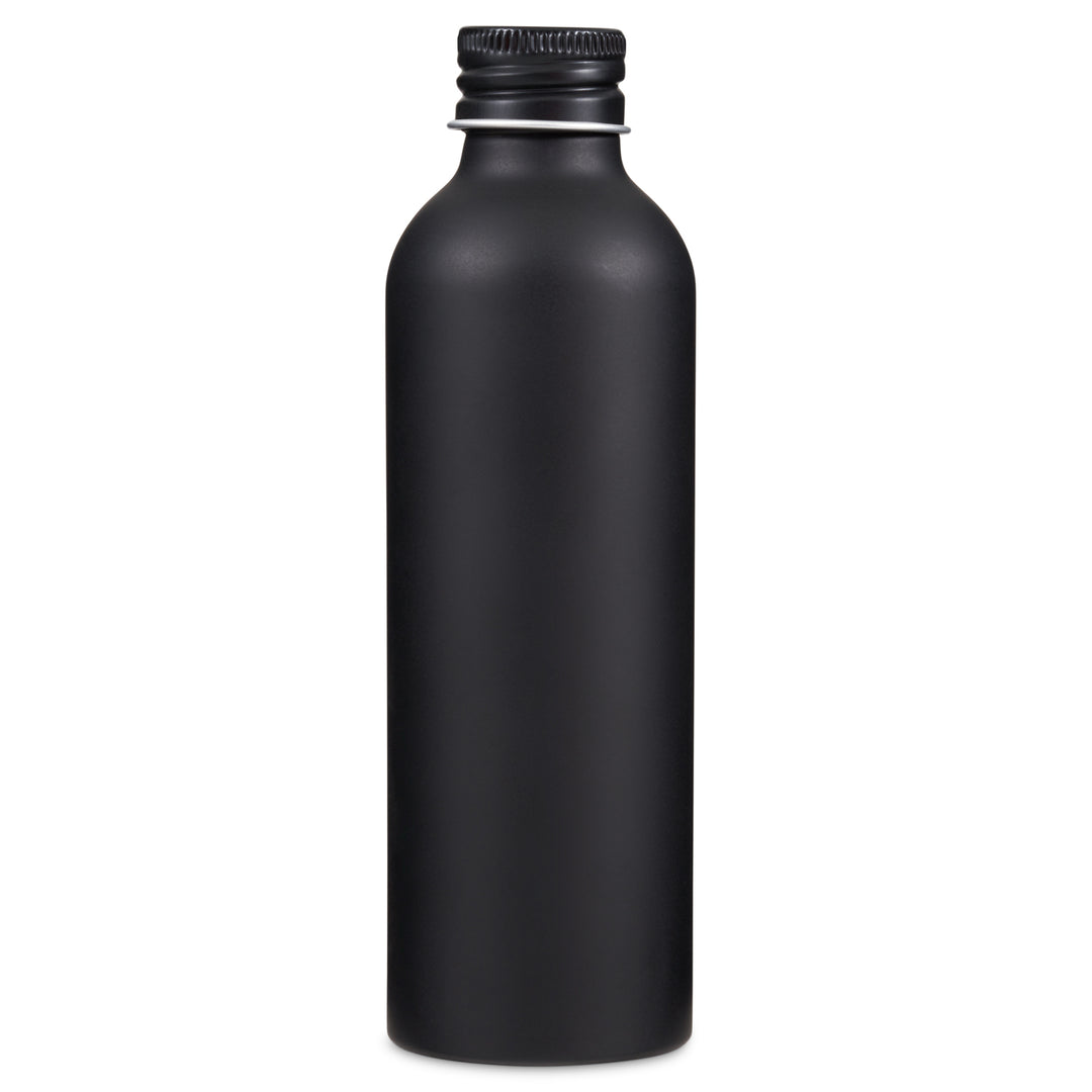 Black Aluminium Screw Lid Bottles with Optional Pump or Spray Caps T9958 - Tinware Direct
