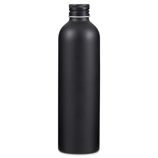 Black Aluminium Screw Lid Bottles with Optional Pump or Spray Caps T9960 - Tinware Direct