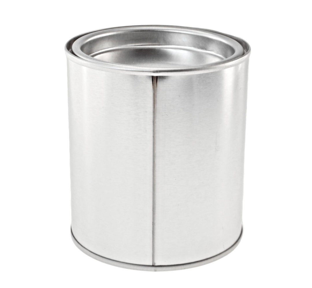 Silver Round Paint Pot Style Tin T0668 - Tinware Direct