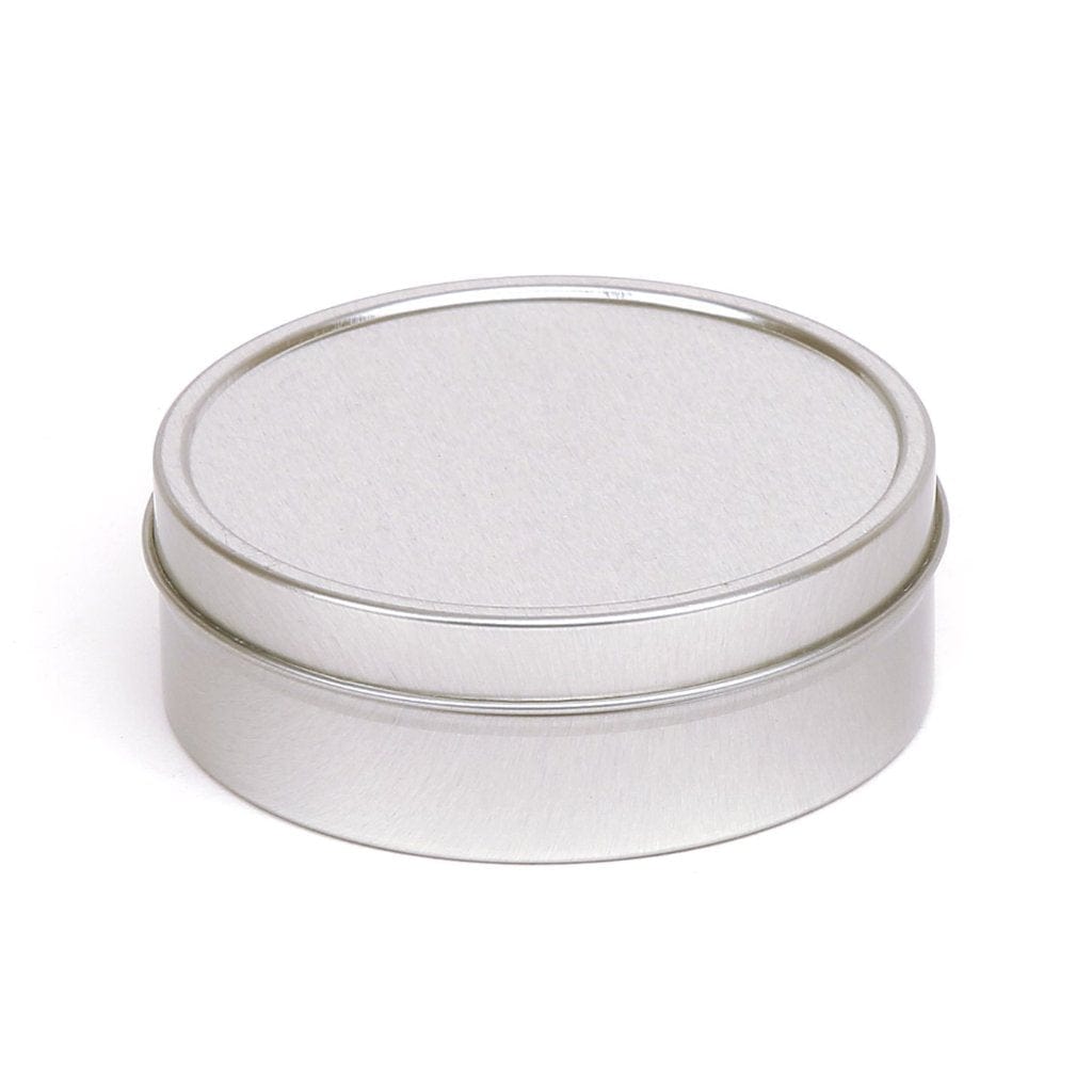 Silver Round Seamless Slip Lid Tin Boxes T0718 - Tinware Direct
