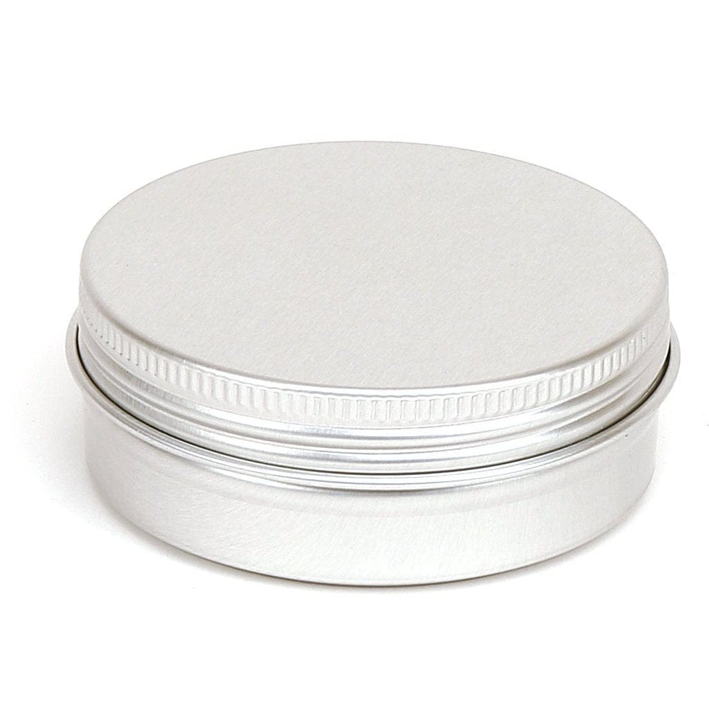 Round Aluminium Tin Container With EPE Lined Screw Lid T9007 - Tinware Direct